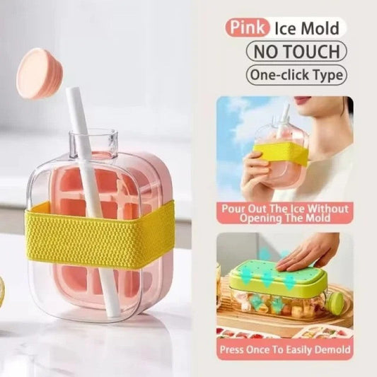 Ice Bottle with Built-In Ice Cube Grid – Portable Cooling Water Bottle (500ml / 800ml)