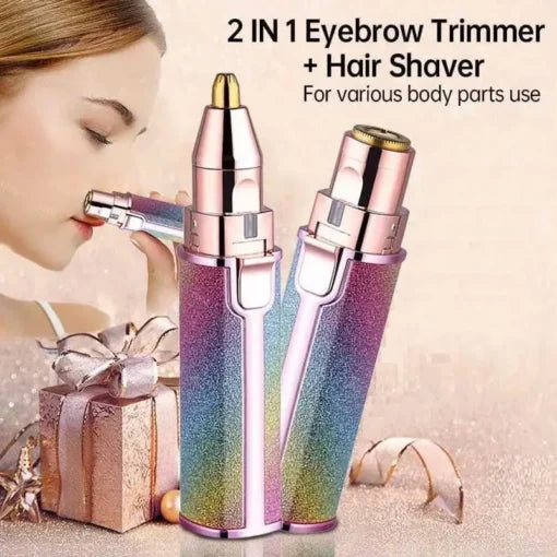 2 In 1 Rechargeable Flawless Eyebrow Hair Remover & Facial Hair Trimmer